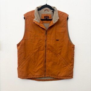 Wolverine Men's Sherpa Collar Canvas Vest in Whiskey Orange Work Wear Large